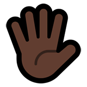 🖐🏿 Emoji Mão Aberta Com Os Dedos Separados: Pele Escura na Microsoft Windows 10 May 2019 Update.