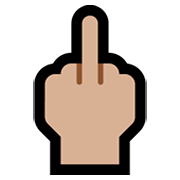 🖕🏼 Emoji Mittelfinger: mittelhelle Hautfarbe Microsoft Windows 10 May 2019 Update.