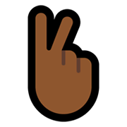 🖔🏾 Emoji Gesto de victoria con los dedos en «V»  (con la palma hacia afuera): Tono De Piel Oscuro Medio en Microsoft Windows 10 May 2019 Update.