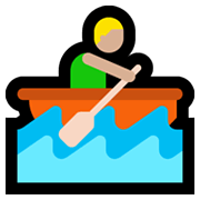 🚣🏼 Emoji Person im Ruderboot: mittelhelle Hautfarbe Microsoft Windows 10 May 2019 Update.