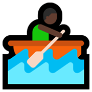 🚣🏿 Emoji Person im Ruderboot: dunkle Hautfarbe Microsoft Windows 10 May 2019 Update.
