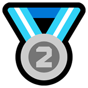 Émoji 🥈 Médaille D’argent sur Microsoft Windows 10 May 2019 Update.