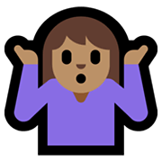 🤷🏽 Emoji schulterzuckende Person: mittlere Hautfarbe Microsoft Windows 10 May 2019 Update.