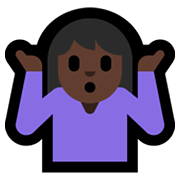 Emoji 🤷🏿 Persona Che Scrolla Le Spalle: Carnagione Scura su Microsoft Windows 10 May 2019 Update.