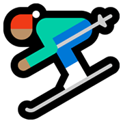 ⛷🏽 Emoji Esquiador, Tono De Piel Medio en Microsoft Windows 10 May 2019 Update.