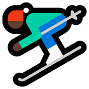 ⛷🏿 Emoji Esquiador, Tono De Piel Oscuro en Microsoft Windows 10 May 2019 Update.