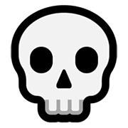 Émoji 💀 Crâne sur Microsoft Windows 10 May 2019 Update.