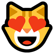 Emoji 😻 Gatto Innamorato su Microsoft Windows 10 May 2019 Update.