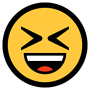 Emoji 😆 Sorriso A Bocca Aperta Con Occhi Chiusi su Microsoft Windows 10 May 2019 Update.