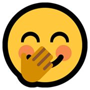 🤭 Emoji Rosto Com A Mão Sobre A Boca na Microsoft Windows 10 May 2019 Update.
