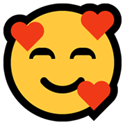 Emoji 🥰 Faccina Con Cuoricini su Microsoft Windows 10 May 2019 Update.