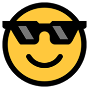 😎 Emoji Rosto Sorridente Com óculos Escuros na Microsoft Windows 10 May 2019 Update.
