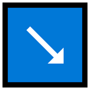 Émoji ↘️ Flèche Bas Droite sur Microsoft Windows 10 May 2019 Update.