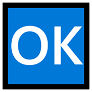 Emoji 🆗 Pulsante OK su Microsoft Windows 10 May 2019 Update.