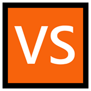 🆚 Emoji Großbuchstaben VS in orangefarbenem Quadrat Microsoft Windows 10 May 2019 Update.