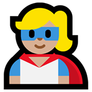 Émoji 🦸🏼 Super-héros : Peau Moyennement Claire sur Microsoft Windows 10 May 2019 Update.