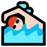 🏊🏻 Emoji Schwimmer(in): helle Hautfarbe Microsoft Windows 10 May 2019 Update.