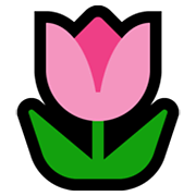 Émoji 🌷 Tulipe sur Microsoft Windows 10 May 2019 Update.