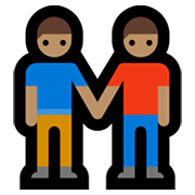 Emoji 👬🏽 Due Uomini Che Si Tengono Per Mano: Carnagione Olivastra su Microsoft Windows 10 May 2019 Update.