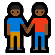 👬🏾 Emoji Dois Homens De Mãos Dadas: Pele Morena Escura na Microsoft Windows 10 May 2019 Update.