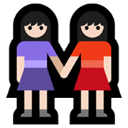 👭🏻 Emoji händchenhaltende Frauen: helle Hautfarbe Microsoft Windows 10 May 2019 Update.