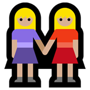 👭🏼 Emoji Duas Mulheres De Mãos Dadas: Pele Morena Clara na Microsoft Windows 10 May 2019 Update.