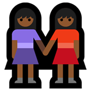 Émoji 👭🏾 Deux Femmes Se Tenant La Main : Peau Mate sur Microsoft Windows 10 May 2019 Update.