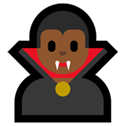 🧛🏾 Emoji Vampiro: Tono De Piel Oscuro Medio en Microsoft Windows 10 May 2019 Update.