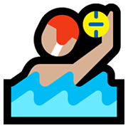 Émoji 🤽🏼 Personne Jouant Au Water-polo : Peau Moyennement Claire sur Microsoft Windows 10 May 2019 Update.