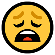 😩 Emoji erschöpftes Gesicht Microsoft Windows 10 May 2019 Update.