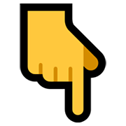 ☟ Emoji Unbemalter Downpointer Microsoft Windows 10 May 2019 Update.