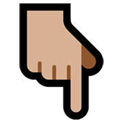 ☟🏼 Emoji Unbemalter Downpointer, Fitzpatrick Emoji Modifikator Typ 3 Microsoft Windows 10 May 2019 Update.