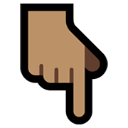 ☟🏽 Emoji Unbemalter Downpointer, Fitzpatrick Emoji Modifikator Typ 4 Microsoft Windows 10 May 2019 Update.