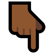 ☟🏾 Emoji Indicador de direção à direira preenchido: Pele Morena Escura na Microsoft Windows 10 May 2019 Update.