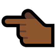👈🏾 Emoji Dorso De Mano Con índice A La Izquierda: Tono De Piel Oscuro Medio en Microsoft Windows 10 May 2019 Update.