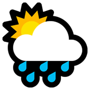 Emoji 🌦️ Sole Coperto E Pioggia su Microsoft Windows 10 May 2019 Update.