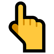 👆 Emoji Dorso Da Mão Com Dedo Indicador Apontando Para Cima na Microsoft Windows 10 May 2019 Update.