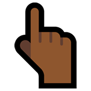 👆🏾 Emoji Dorso Da Mão Com Dedo Indicador Apontando Para Cima: Pele Morena Escura na Microsoft Windows 10 May 2019 Update.