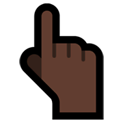 👆🏿 Emoji Dorso Da Mão Com Dedo Indicador Apontando Para Cima: Pele Escura na Microsoft Windows 10 May 2019 Update.