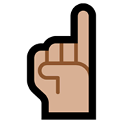 ☝🏼 Emoji nach oben weisender Zeigefinger von vorne: mittelhelle Hautfarbe Microsoft Windows 10 May 2019 Update.