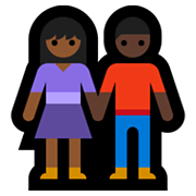 👩🏾‍🤝‍👨🏿 Emoji Mujer Y Hombre De La Mano: Tono De Piel Oscuro Medio Y Tono De Piel Oscuro en Microsoft Windows 10 May 2019 Update.