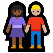 👩🏾‍🤝‍👨🏼 Emoji Mujer Y Hombre De La Mano: Tono De Piel Oscuro Medio Y Tono De Piel Claro Medio en Microsoft Windows 10 May 2019 Update.