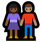 👩🏾‍🤝‍👨🏽 Emoji Mujer Y Hombre De La Mano: Tono De Piel Oscuro Medio Y Tono De Piel Medio en Microsoft Windows 10 May 2019 Update.