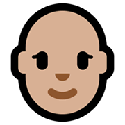 👩🏼‍🦲 Emoji Frau: mittelhelle Hautfarbe, Glatze Microsoft Windows 10 May 2019 Update.