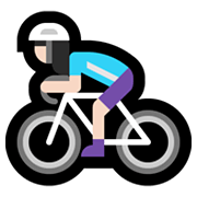 🚴🏻‍♀️ Emoji Mujer En Bicicleta: Tono De Piel Claro en Microsoft Windows 10 May 2019 Update.
