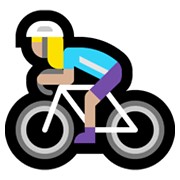Emoji 🚴🏼‍♀️ Ciclista Donna: Carnagione Abbastanza Chiara su Microsoft Windows 10 May 2019 Update.