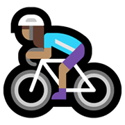 Émoji 🚴🏽‍♀️ Cycliste Femme : Peau Légèrement Mate sur Microsoft Windows 10 May 2019 Update.