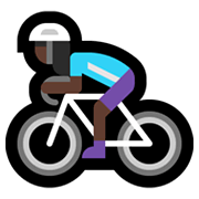 🚴🏿‍♀️ Emoji Mulher Ciclista: Pele Escura na Microsoft Windows 10 May 2019 Update.
