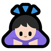 Emoji 🙇🏻‍♀️ Donna Che Fa Inchino Profondo: Carnagione Chiara su Microsoft Windows 10 May 2019 Update.