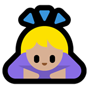 🙇🏼‍♀️ Emoji Mujer Haciendo Una Reverencia: Tono De Piel Claro Medio en Microsoft Windows 10 May 2019 Update.